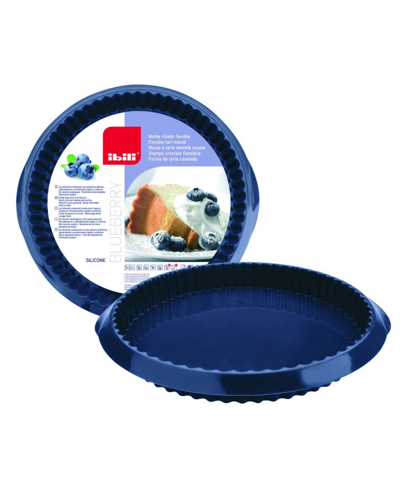Molde para bizcocho savarín antiadherente fabricado de silicona apto para  horno de 24 cm de diámetro Blueberry Ibili